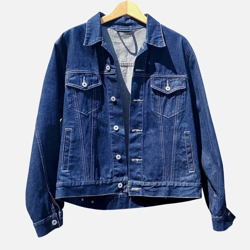 Frida Kahlo Y2K Portrait Denim Trucker Jacket Hand Painted Women L XL / Men M - Picture 2 of 16